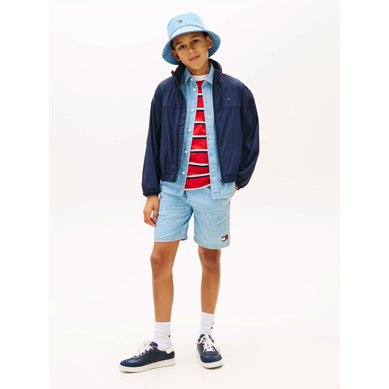 PANTALÓN CORTO NIÑO  TOMMY HILFIGER WAVY FLAG HERRINGBONE SHORT