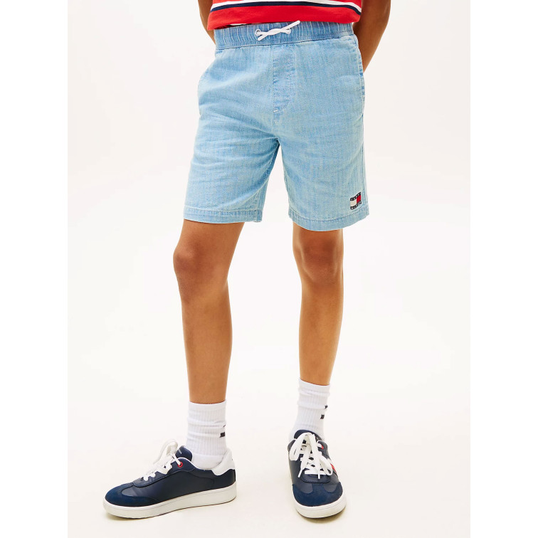 PANTALÓN CORTO NIÑO  TOMMY HILFIGER WAVY FLAG HERRINGBONE SHORT