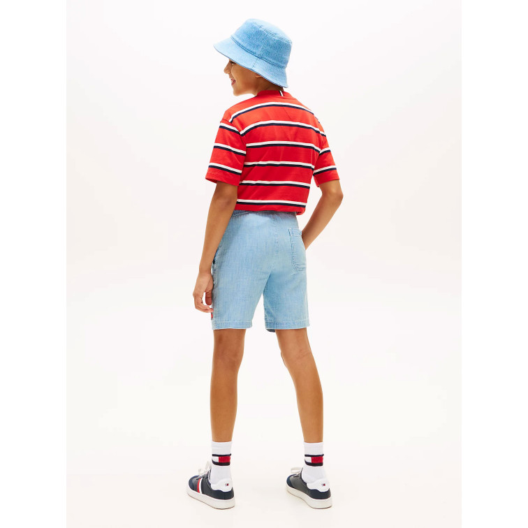 PANTALÓN CORTO NIÑO  TOMMY HILFIGER WAVY FLAG HERRINGBONE SHORT