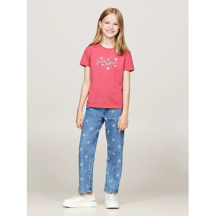 CAMISETA NIÑA TOMMY HILFIGER LOGO PURPURINA