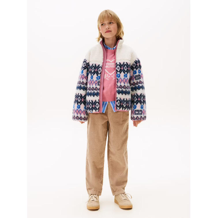 CHAQUETA TEDDY NIÑA TOMMY HILFIGER CON DISEÑO FAIR ISLE