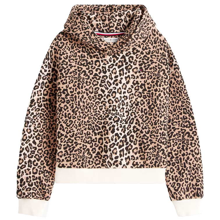 SUDADERA CON CAPUCHA NIÑA TOMMY HILFIGER EN ANIMAL PRINT