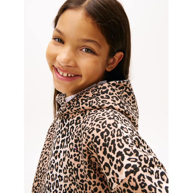 SUDADERA CON CAPUCHA NIÑA TOMMY HILFIGER EN ANIMAL PRINT