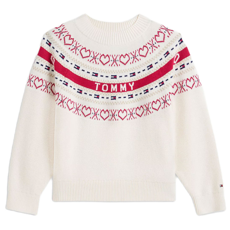 JERSEY NIÑA  TOMMY HILFIGER INTARSIA SWEATER