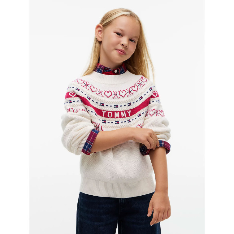 JERSEY NIÑA  TOMMY HILFIGER INTARSIA SWEATER