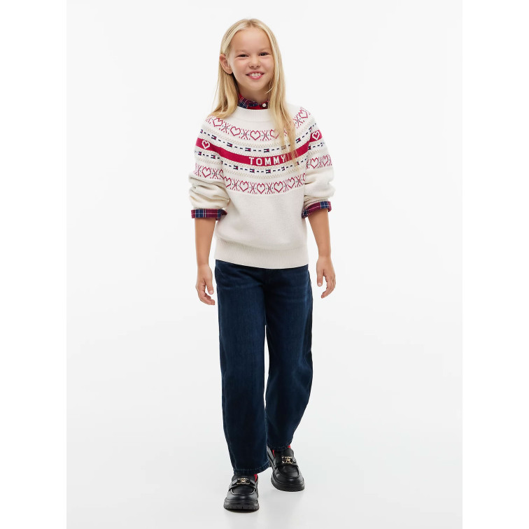 JERSEY NIÑA  TOMMY HILFIGER INTARSIA SWEATER