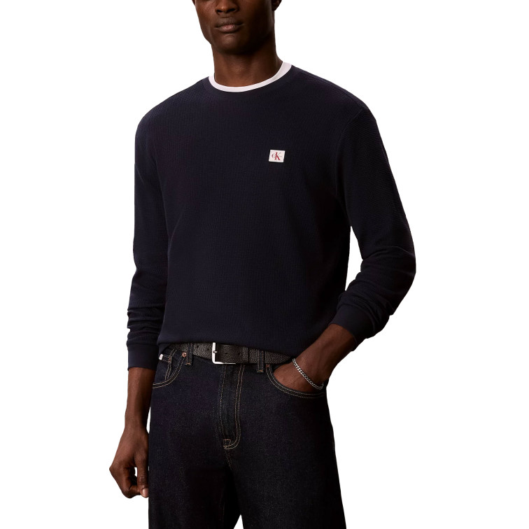 CAMISETA HOMBRE  CALVIN KLEIN LS MICROWAFFLE HERITAGE LBL TE