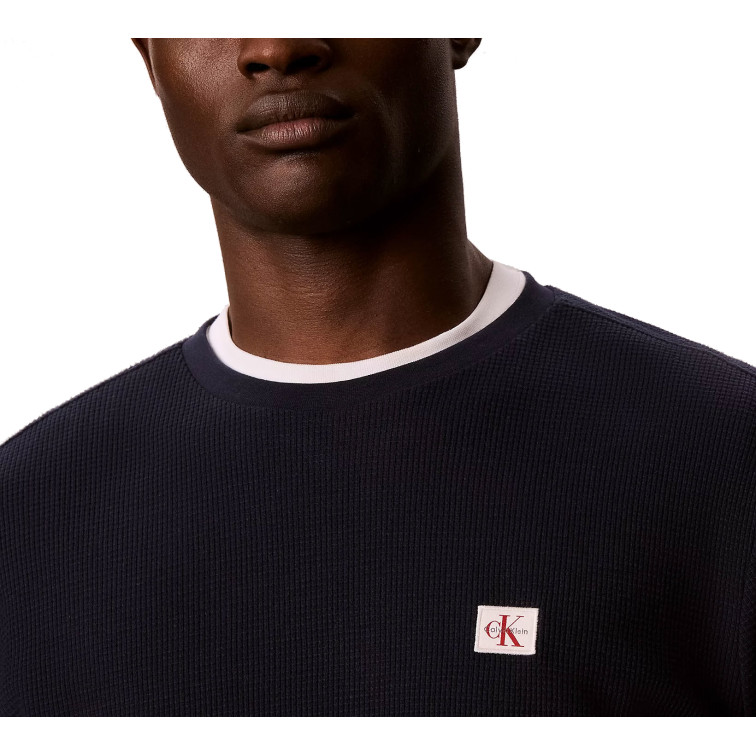 CAMISETA HOMBRE  CALVIN KLEIN LS MICROWAFFLE HERITAGE LBL TE