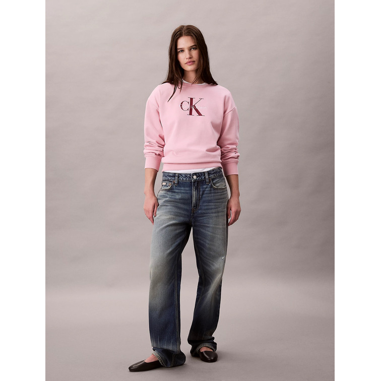 SUDADERA MUJER CALVIN KLEIN CON LOGO MONOGRAMA FIT HOLGADO