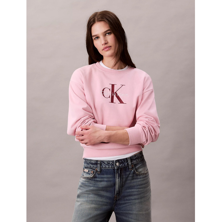 SUDADERA MUJER CALVIN KLEIN CON LOGO MONOGRAMA FIT HOLGADO