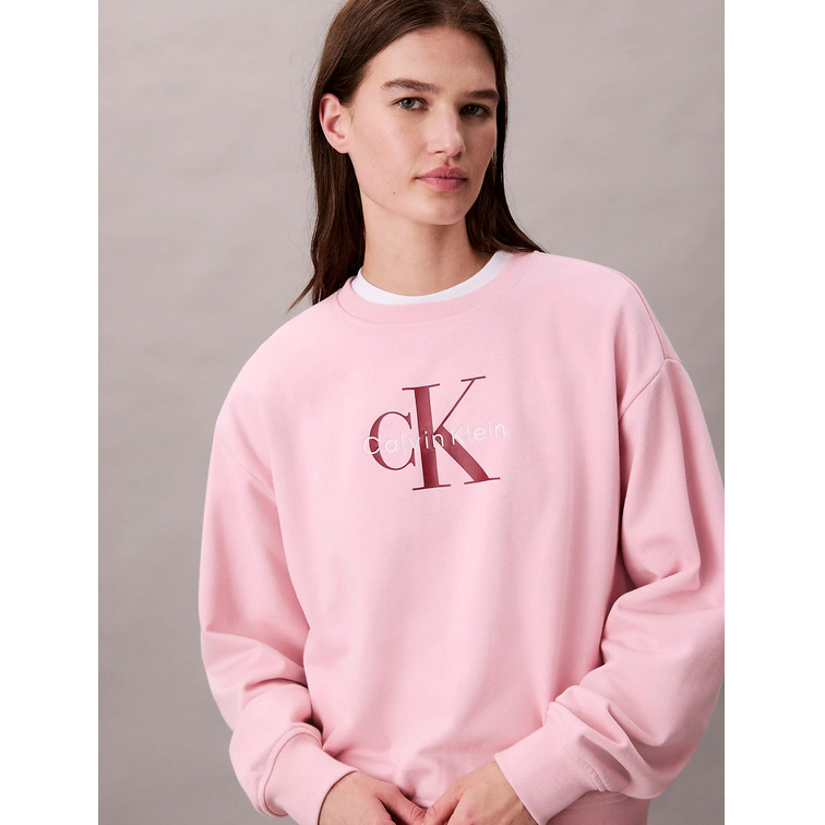 SUDADERA MUJER CALVIN KLEIN CON LOGO MONOGRAMA FIT HOLGADO