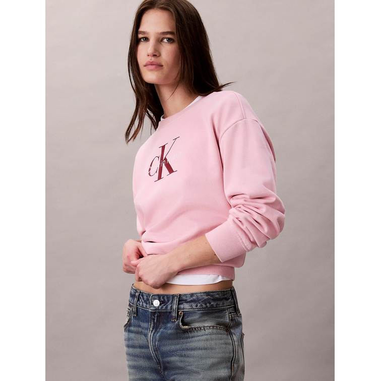 SUDADERA MUJER CALVIN KLEIN CON LOGO MONOGRAMA FIT HOLGADO