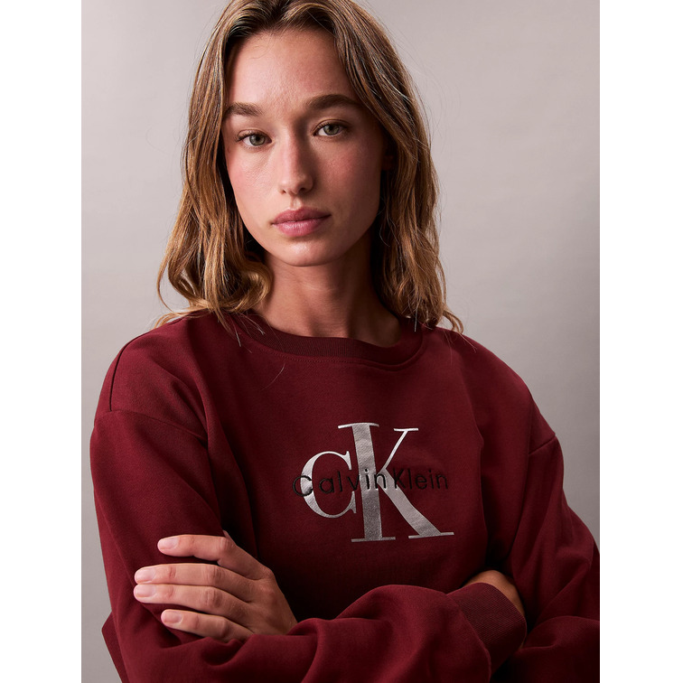 SUDADERA MUJER CALVIN KLEIN CON LOGO MONOGRAMA FIT HOLGADO