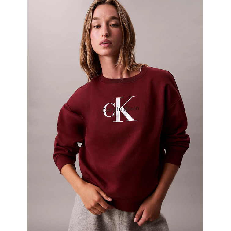 SUDADERA MUJER CALVIN KLEIN CON LOGO MONOGRAMA FIT HOLGADO