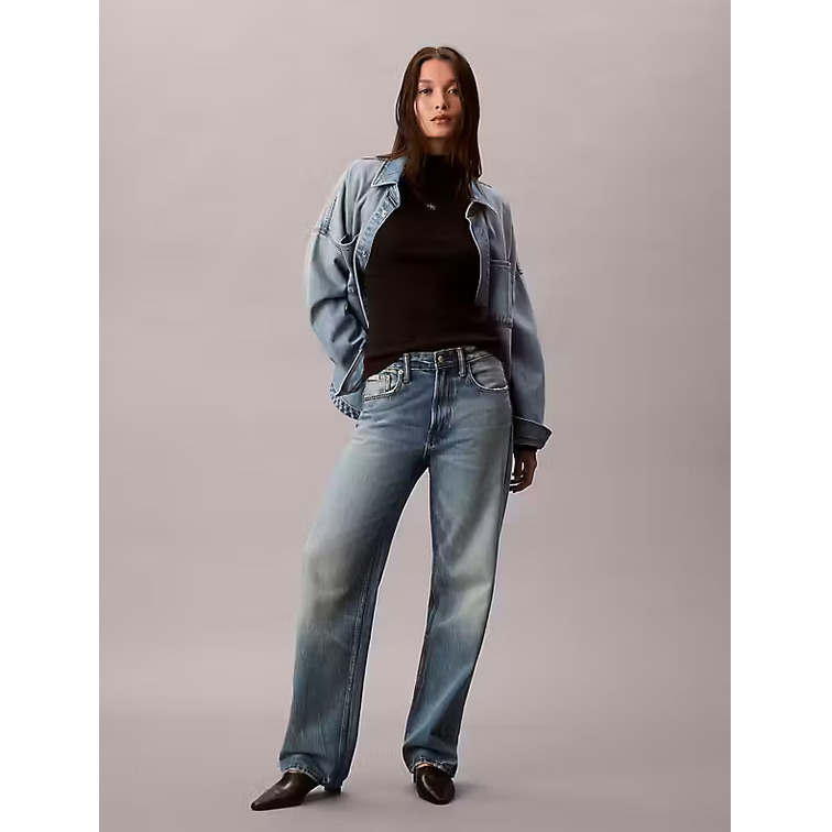 JERSEY MUJER CALVIN KLEIN W LS WOVEN LABEL TURTLENECK