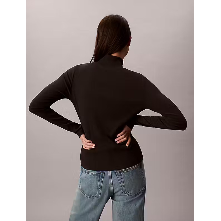 JERSEY MUJER CALVIN KLEIN W LS WOVEN LABEL TURTLENECK