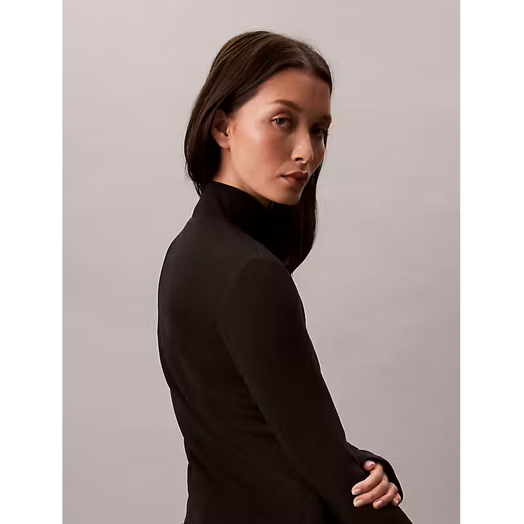 JERSEY MUJER CALVIN KLEIN W LS WOVEN LABEL TURTLENECK