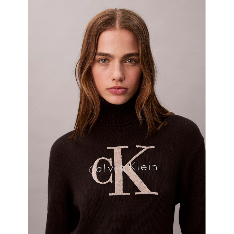 JERSEY MUJER CALVIN KLEIN DE CHENILLA CON CUELLO VUELTO