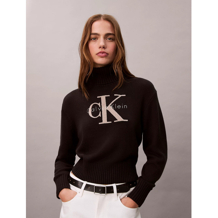 JERSEY MUJER CALVIN KLEIN DE CHENILLA CON CUELLO VUELTO
