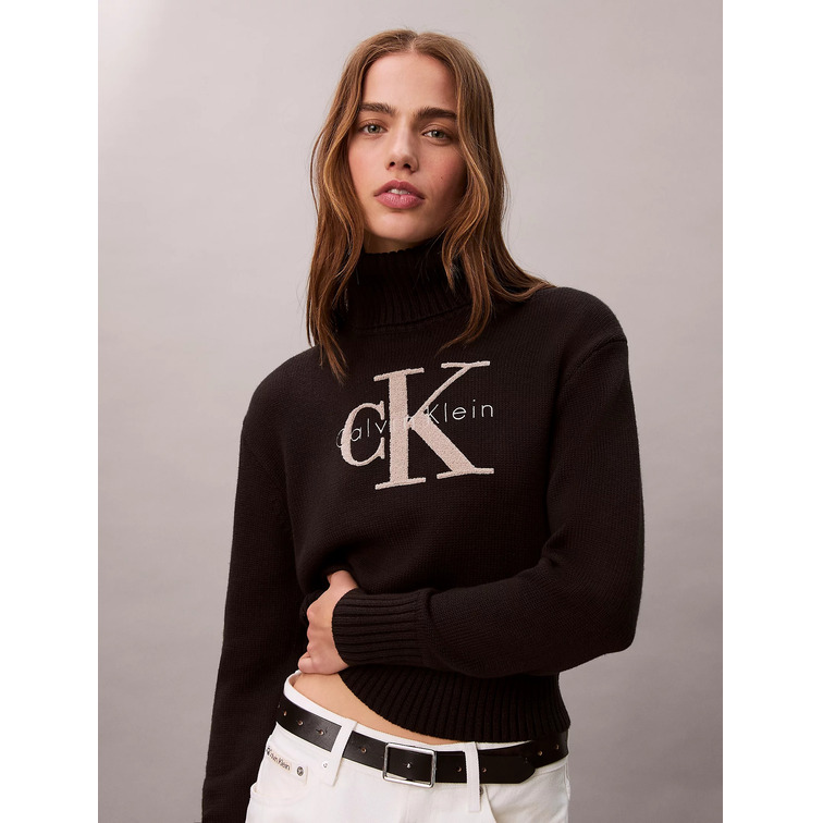 JERSEY MUJER CALVIN KLEIN DE CHENILLA CON CUELLO VUELTO