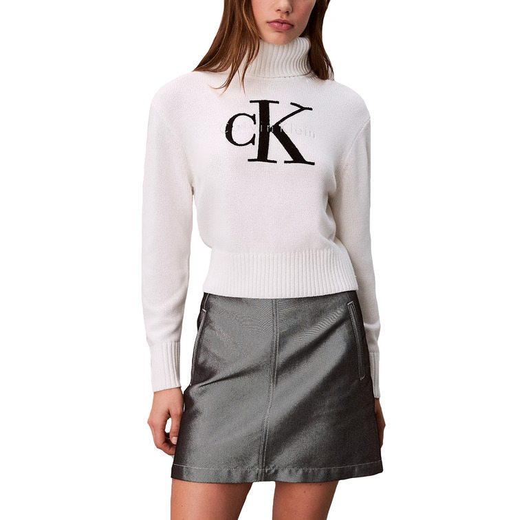 JERSEY MUJER CALVIN KLEIN DE CHENILLA CON CUELLO VUELTO