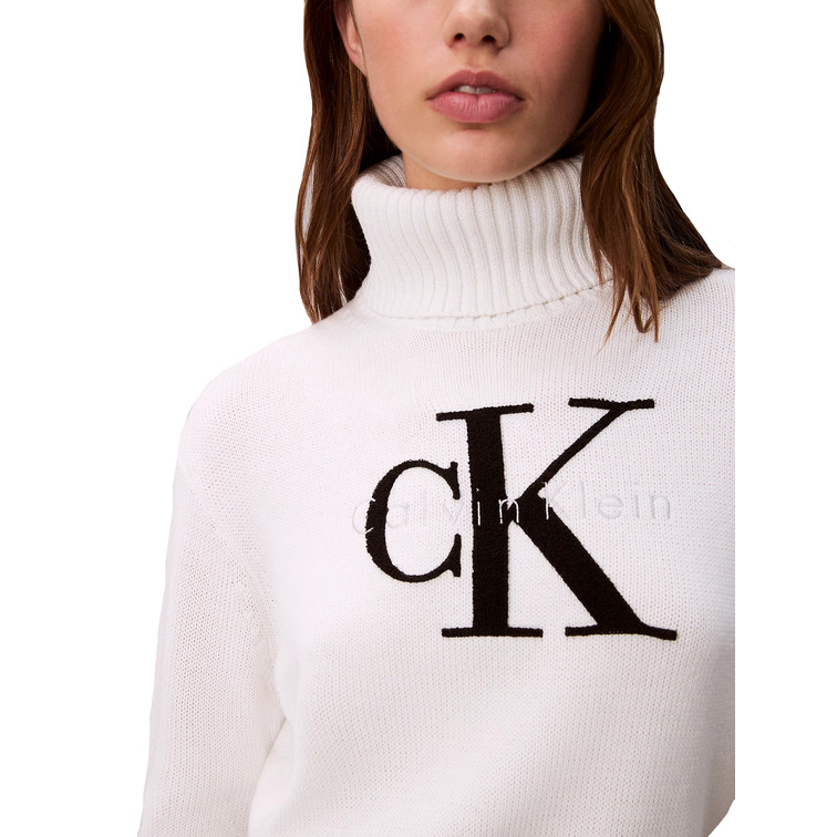 JERSEY MUJER CALVIN KLEIN DE CHENILLA CON CUELLO VUELTO