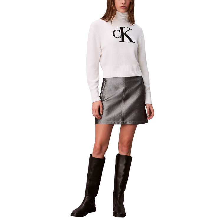 JERSEY MUJER CALVIN KLEIN DE CHENILLA CON CUELLO VUELTO