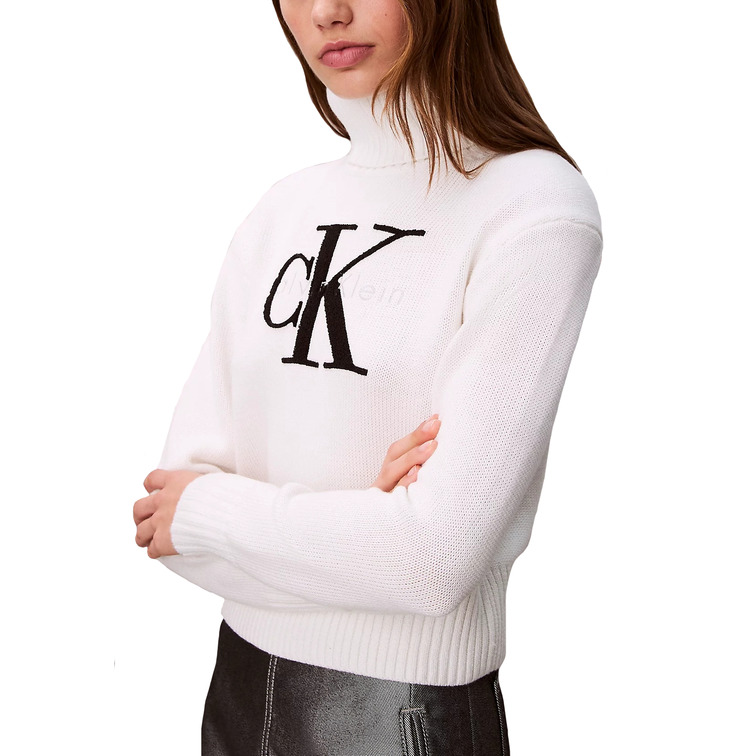 JERSEY MUJER CALVIN KLEIN DE CHENILLA CON CUELLO VUELTO