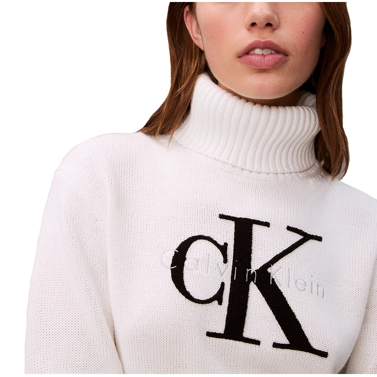 JERSEY MUJER CALVIN KLEIN DE CHENILLA CON CUELLO VUELTO