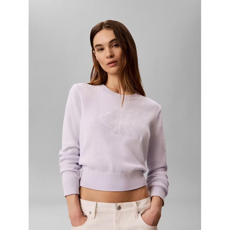 JERSEY MUJER  CALVIN KLEIN W LOGO OUTLINE LS TOP