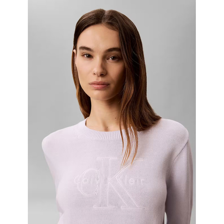 JERSEY MUJER  CALVIN KLEIN W LOGO OUTLINE LS TOP