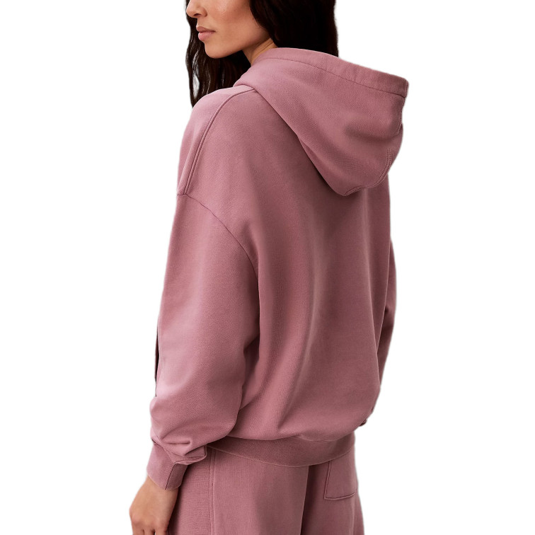 SUDADERA MUJER  CALVIN KLEIN W LS WOVEN LABEL TERRY PO HOOD
