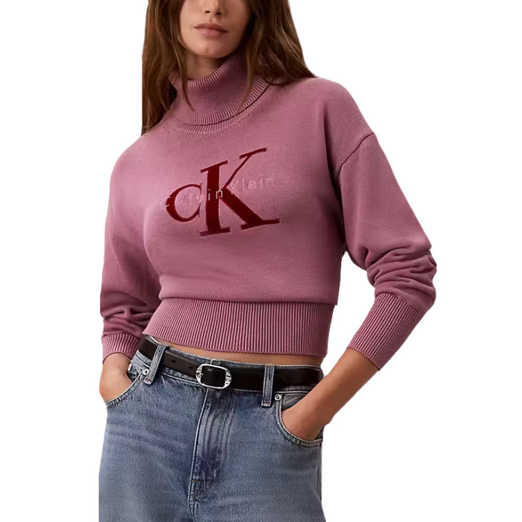 MUJER W LS LOGO TNECK PULLOVER VCB