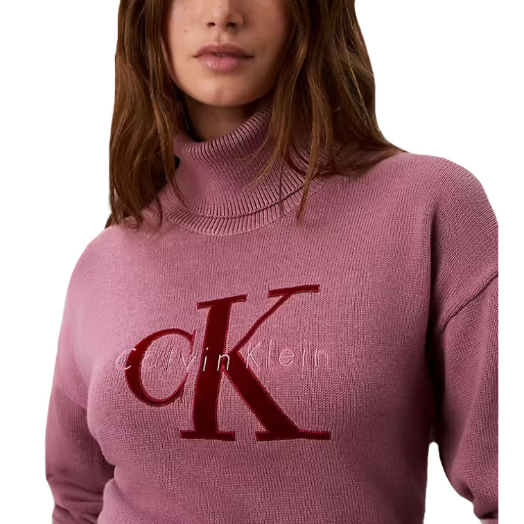 MUJER W LS LOGO TNECK PULLOVER VCB
