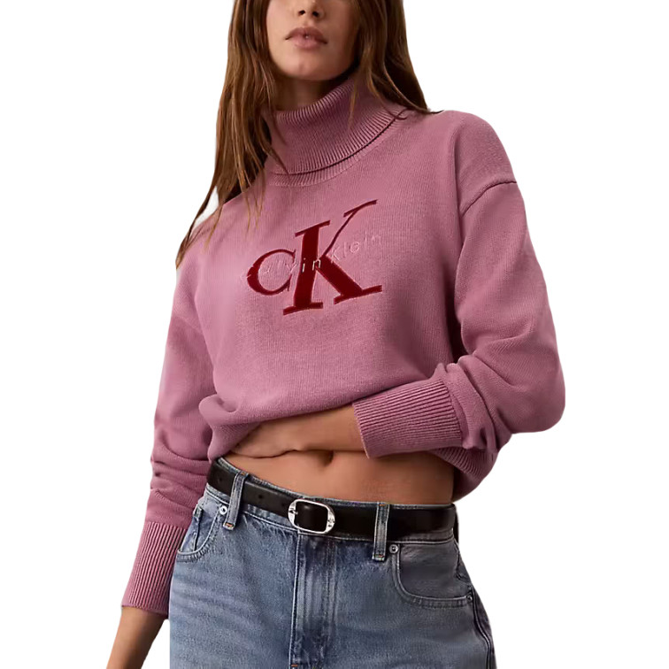 MUJER W LS LOGO TNECK PULLOVER VCB