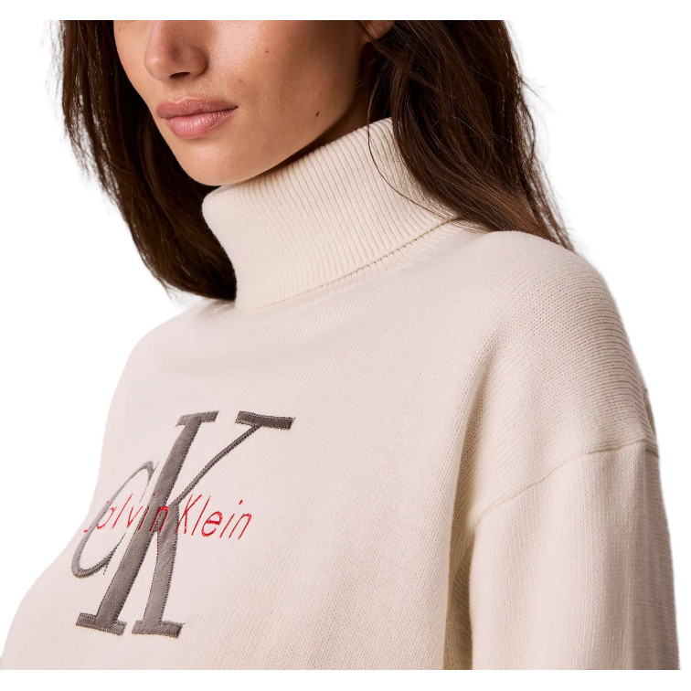 MUJER W LS LOGO TNECK PULLOVER YAS