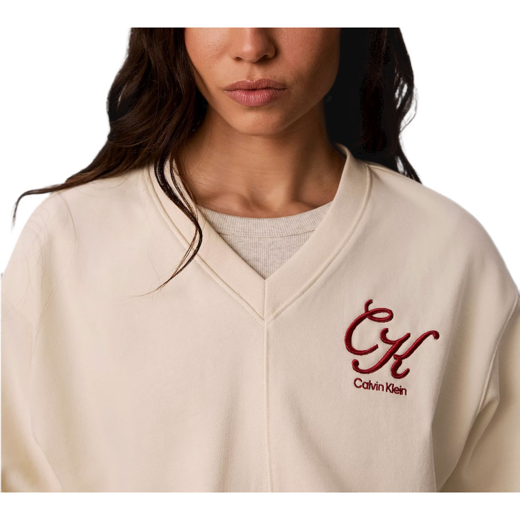 SUDADERA MUJER  CALVIN KLEIN W LS PREMIUM TERRY SCRIPT VNEC