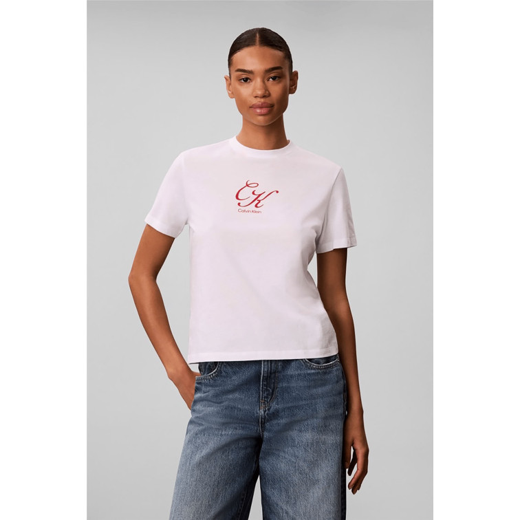 CAMISETA MUJER  CALVIN KLEIN W SS CLASSIC SCRIPT INITIAL TE