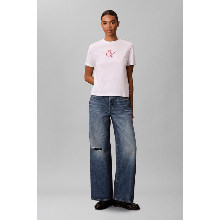 CAMISETA MUJER  CALVIN KLEIN W SS CLASSIC SCRIPT INITIAL TE