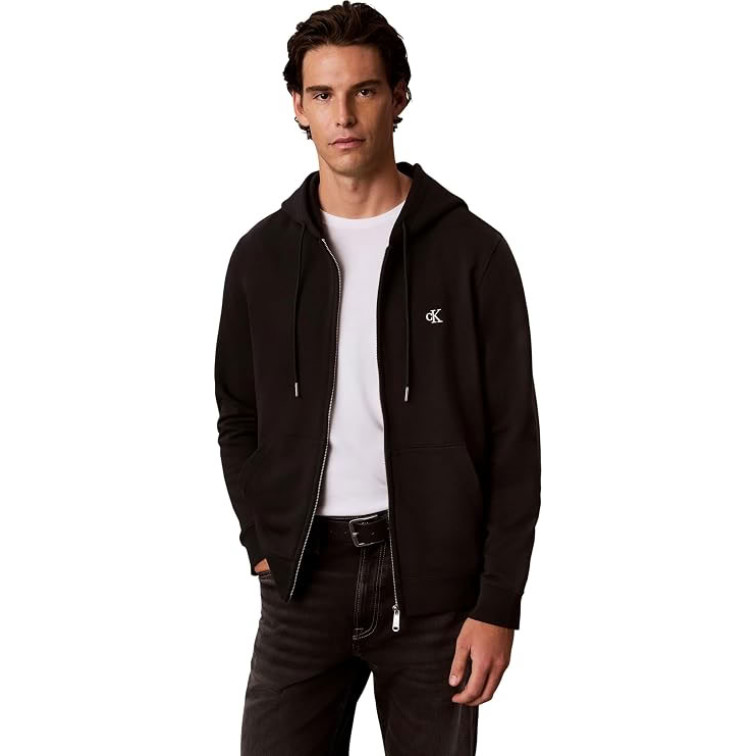 SUDADERA HOMBRE  CALVIN KLEIN M LS EU 350TERRY MNOGRM FZ HOO