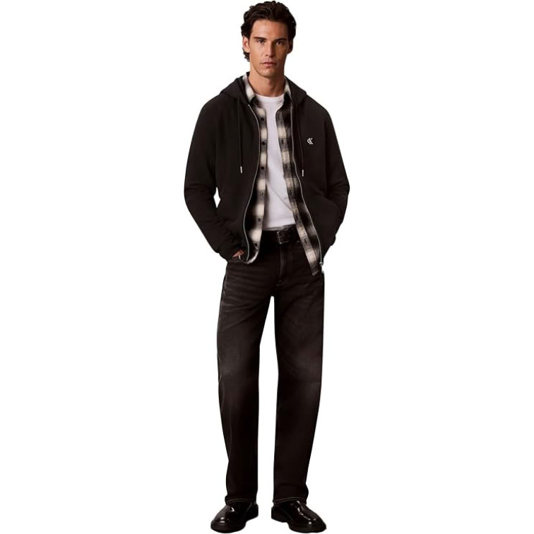 SUDADERA HOMBRE  CALVIN KLEIN M LS EU 350TERRY MNOGRM FZ HOO