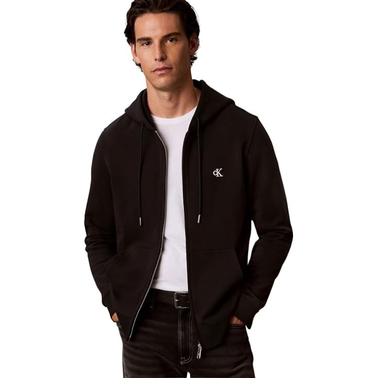 SUDADERA HOMBRE  CALVIN KLEIN M LS EU 350TERRY MNOGRM FZ HOO