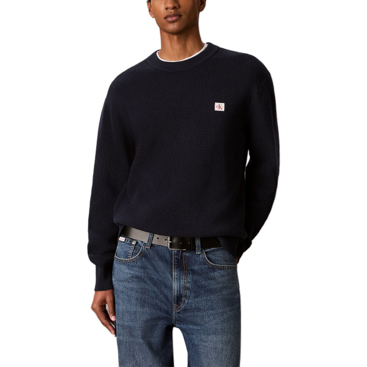 JERSEY HOMBRE  CALVIN KLEIN LS CLSC CTTN WFL CRWNK SWTR 9G