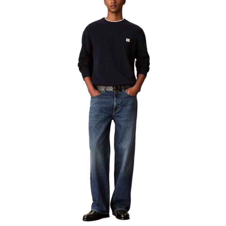JERSEY HOMBRE  CALVIN KLEIN LS CLSC CTTN WFL CRWNK SWTR 9G