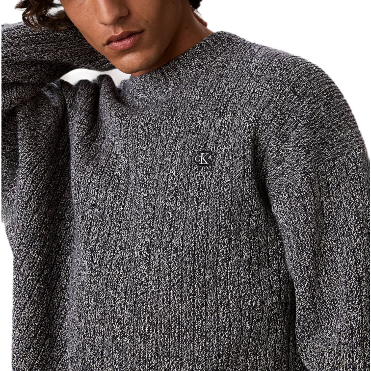 JERSEY HOMBRE  CALVIN KLEIN M VERTICAL RIB CTTN CREWNK SWT