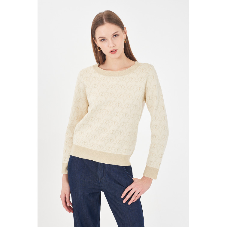 SUDADERA MUJER  YES ZEE MAGLIA DONNA JAQUARD, GIROCOLL