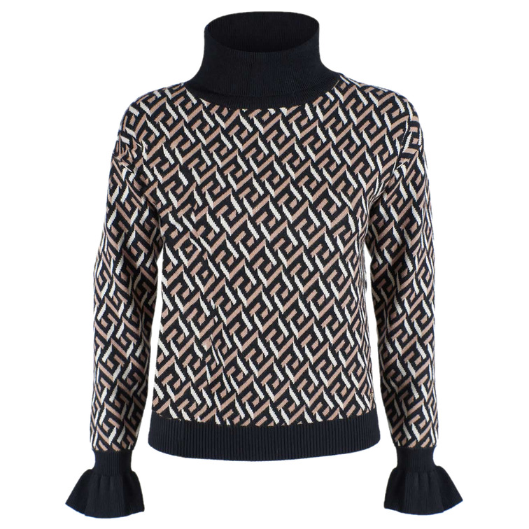 JERSEY ESTAMPADO DE CUELLO ALTO MUJER YESZEE