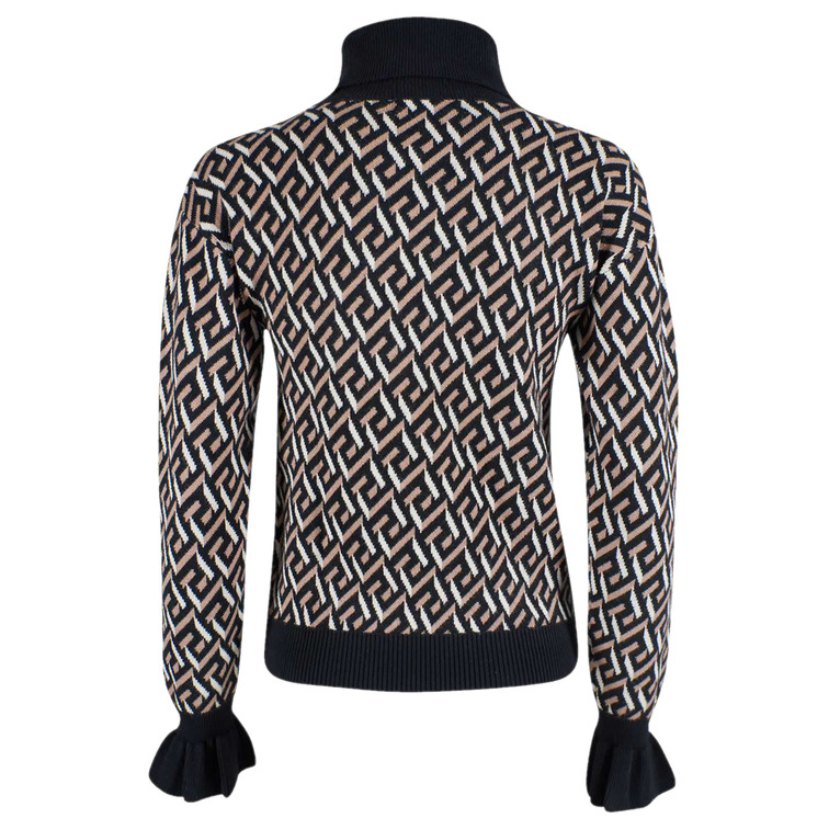 JERSEY ESTAMPADO DE CUELLO ALTO MUJER YESZEE