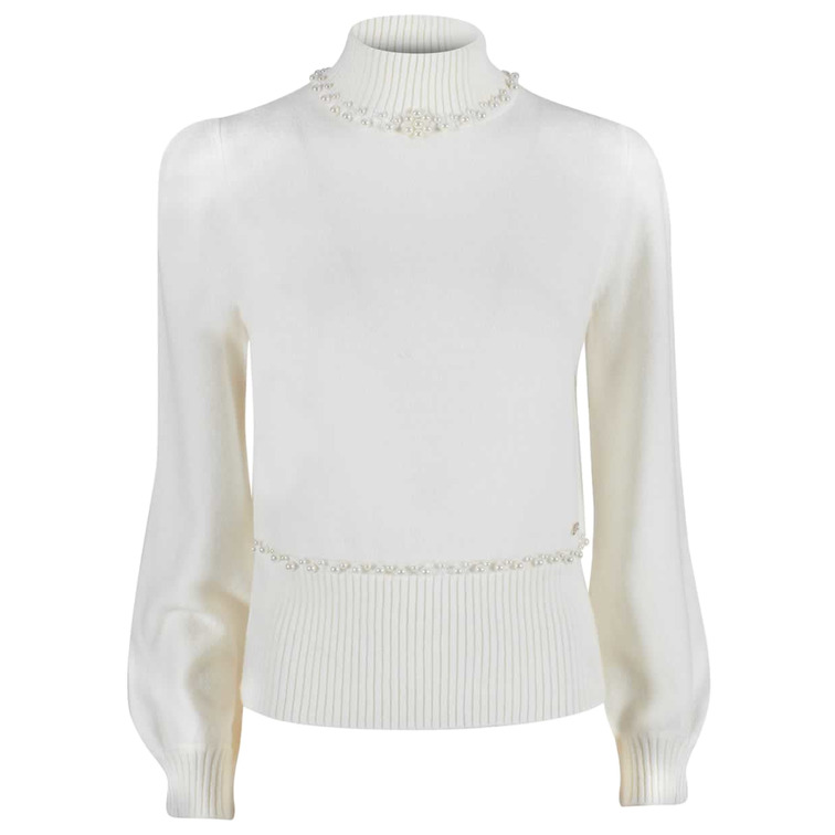 JERSEY DE CUELLO ALTO CON PERLAS MUJER YESZEE