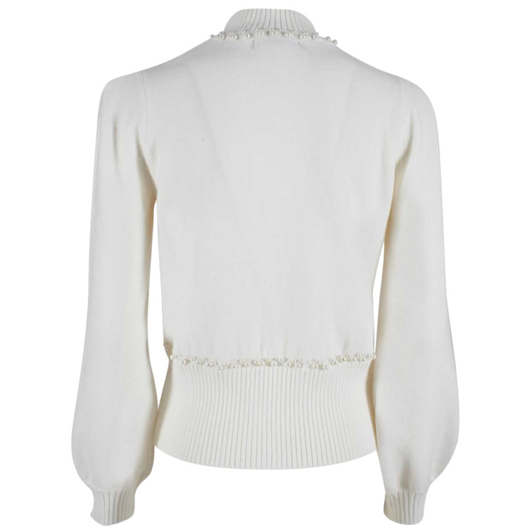 JERSEY DE CUELLO ALTO CON PERLAS MUJER YESZEE